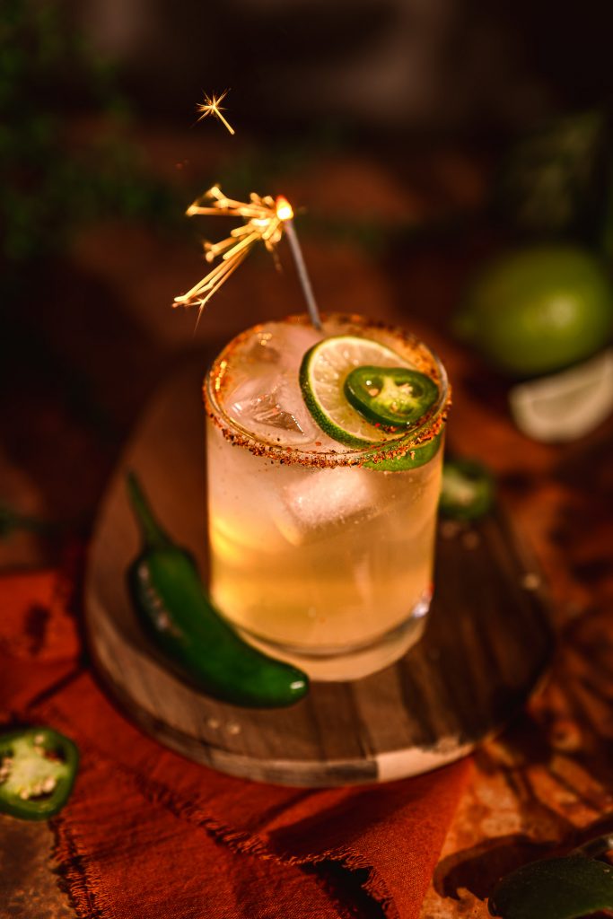 Spicy Tamarina Cocktail Smirnoff with sparkler