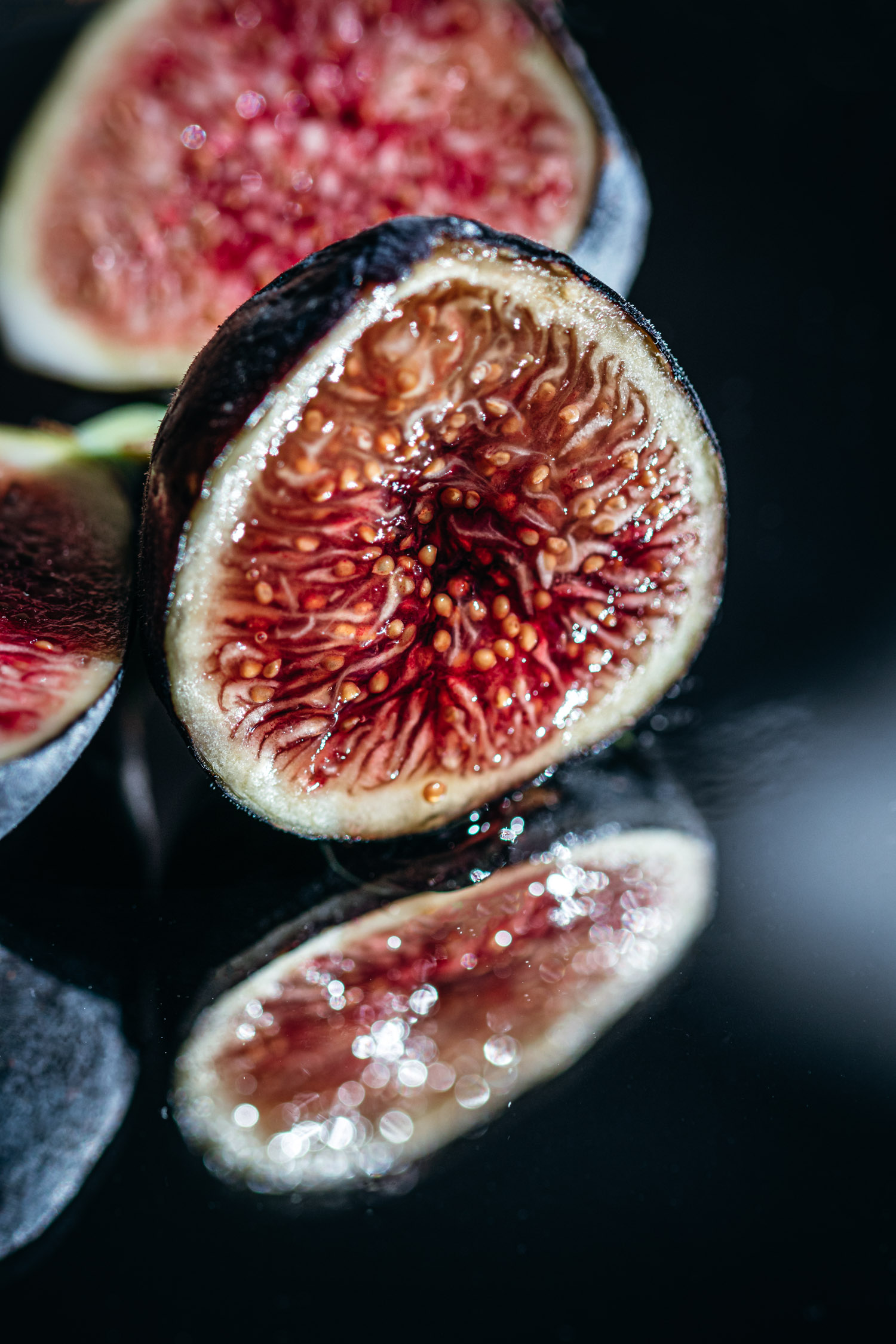 Closeup of juicy fig