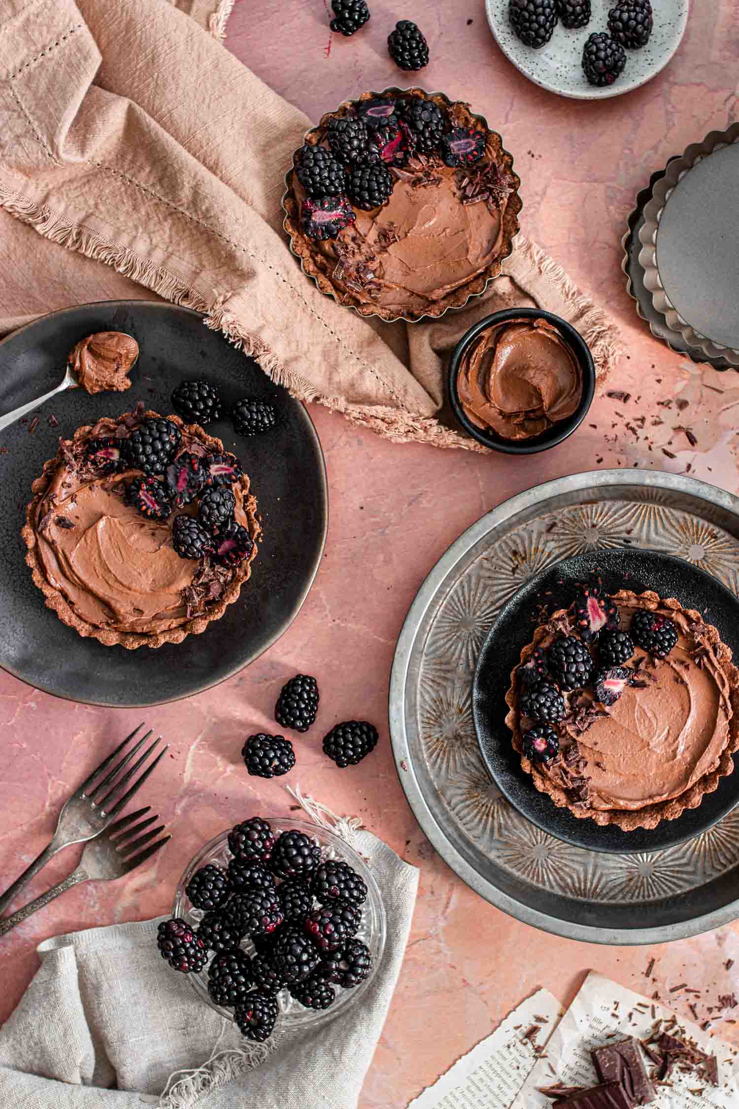 Overhead shot with 6 mini tarts