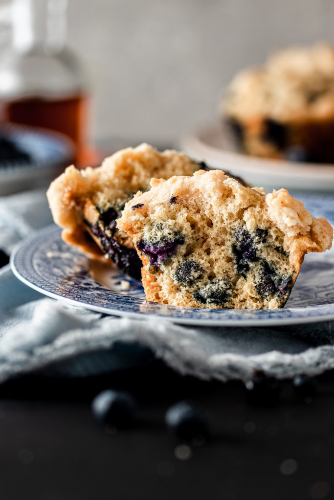 Blueberry Muffin cut in half