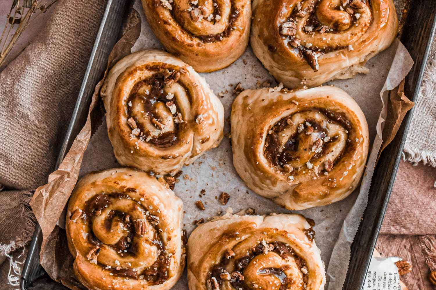 Pumpkin Butter rolls in a tray