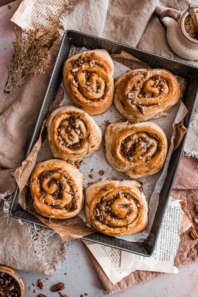 Pumpkin Butter rolls in a tray