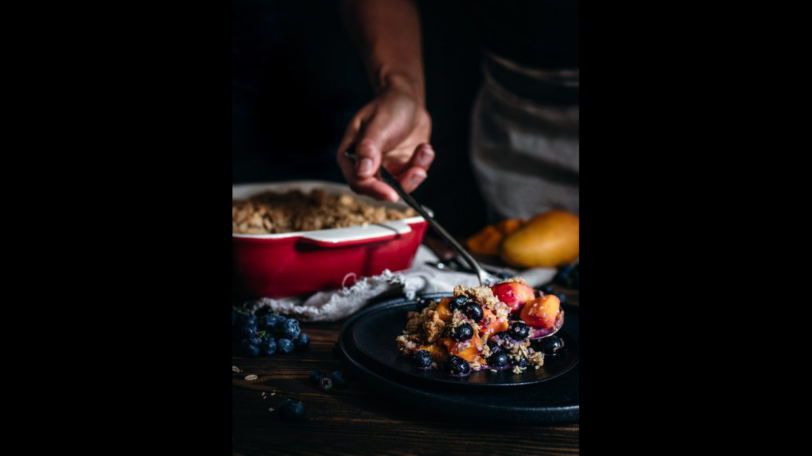 Blueberry and Mango Crumble | Murielle Banackissa, image size:1600x900
