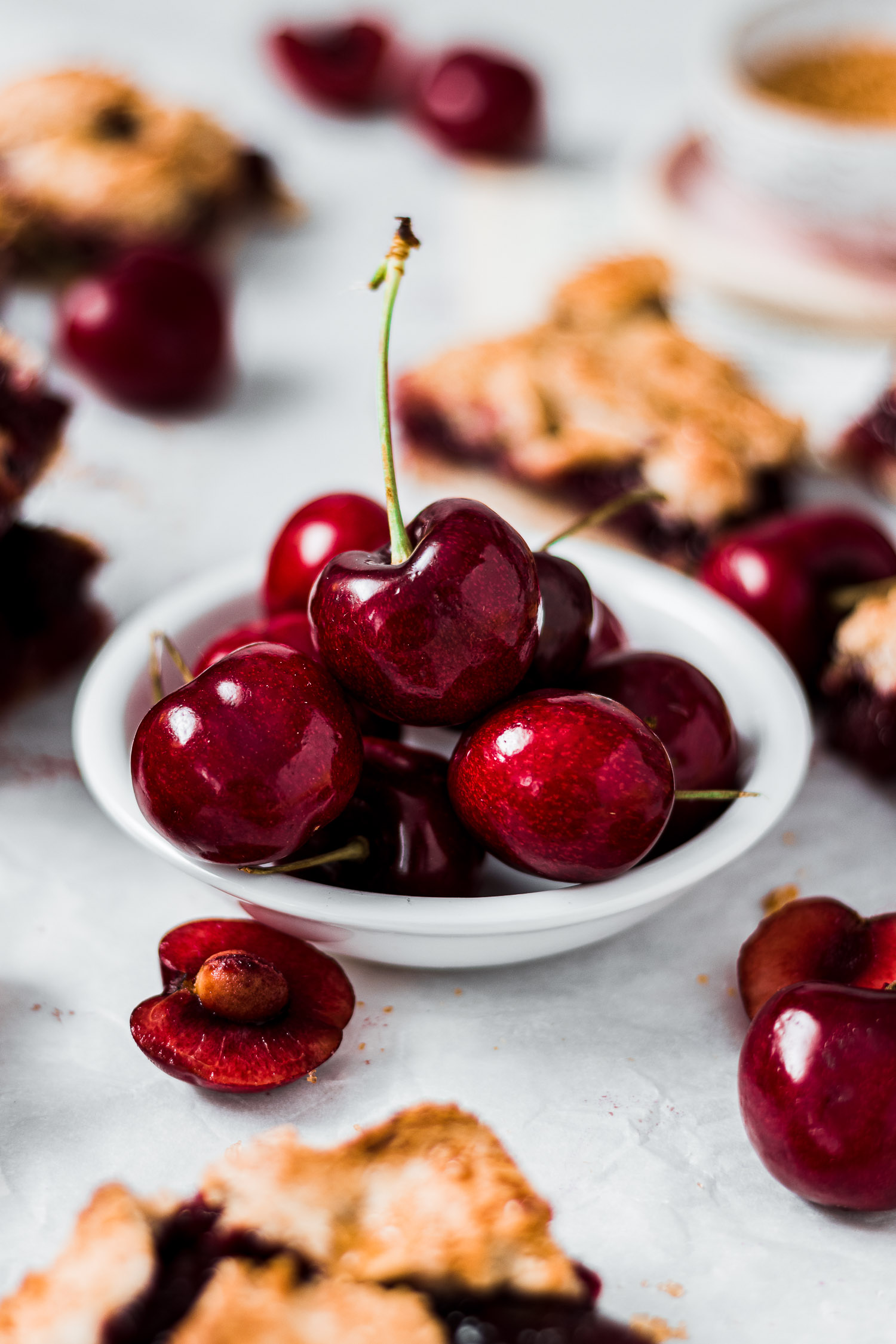 Cherries in a small bowl