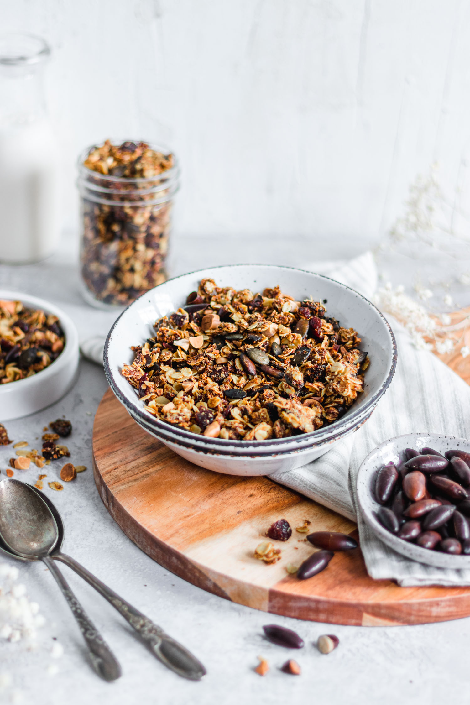 Nut free granola in a bowl