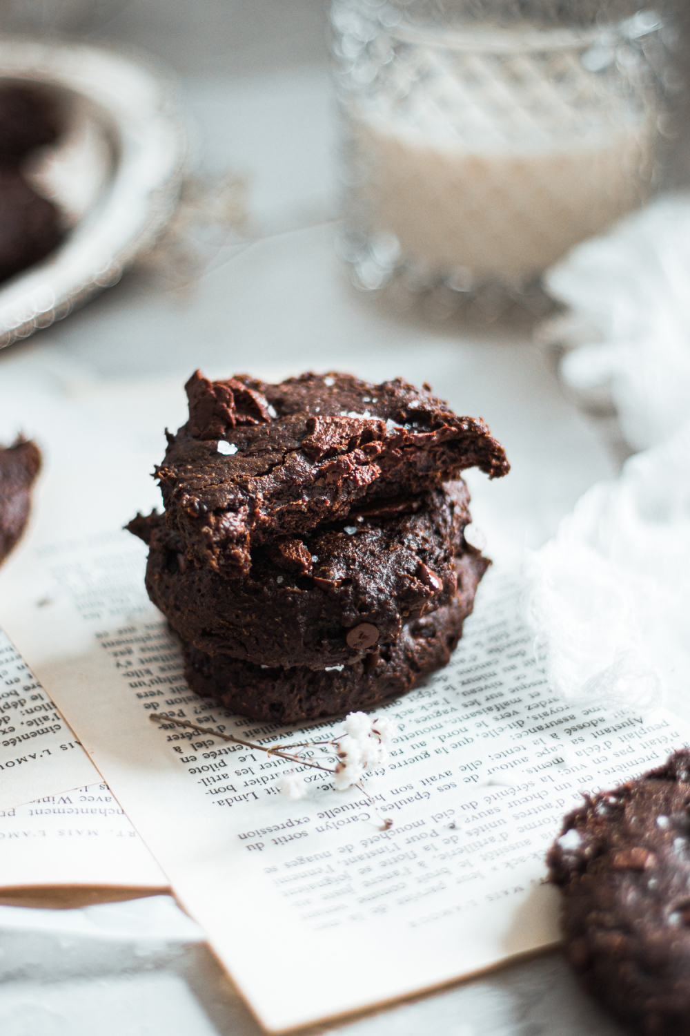 Decadent texture of Double Chocolate Cookies
