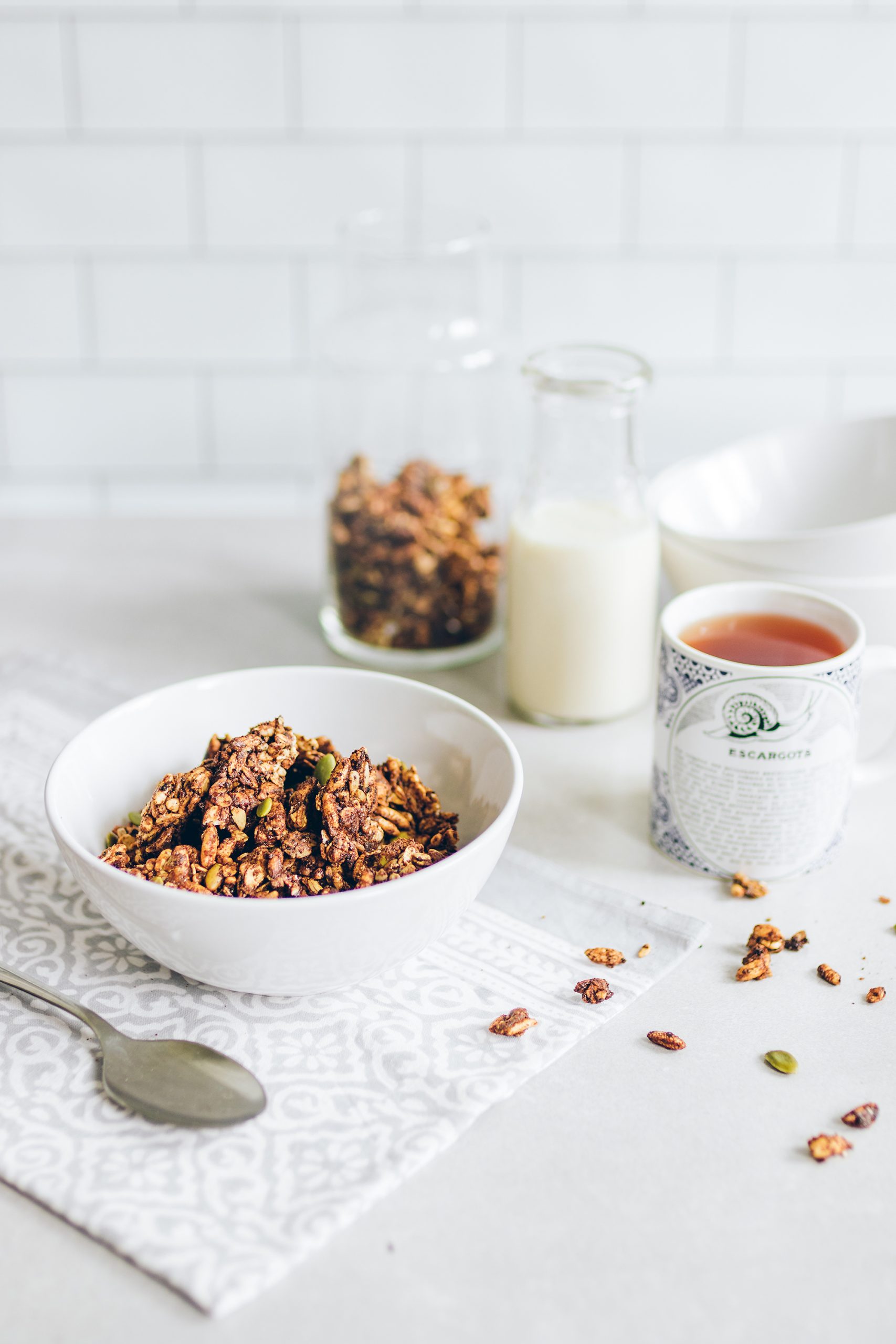 The Crunchiest Sugar Free Granola in a bowl