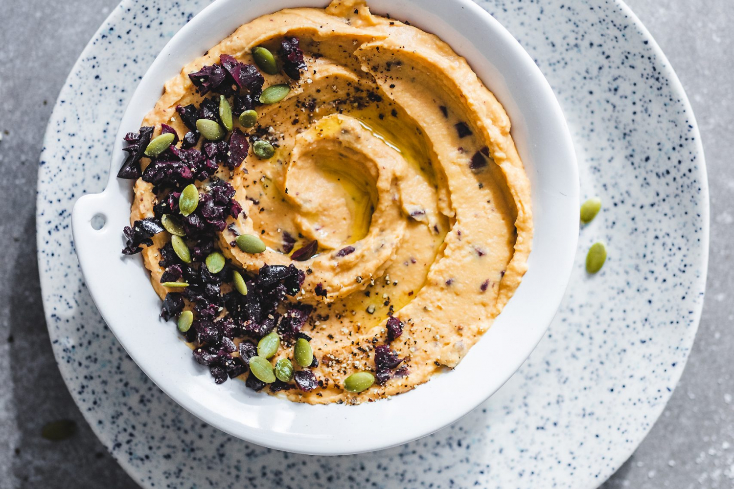Butternut Squash and Kalamata Olives Hummus