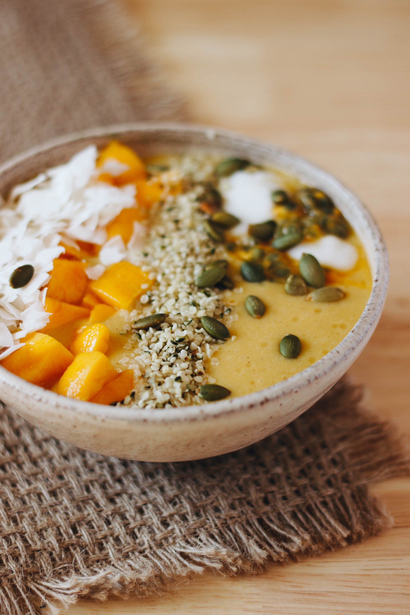 Tropical Mango Coconut Smoothie Bowl
