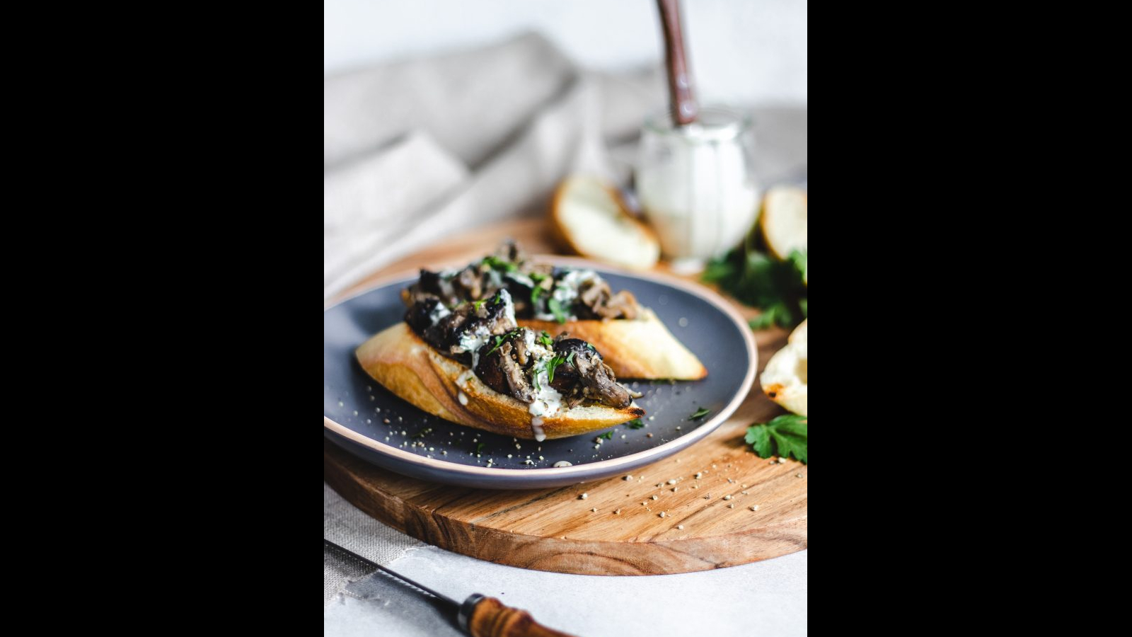 Miso Mushroom Toast with Tahini Parsley Drizzle Murielle Banackissa
