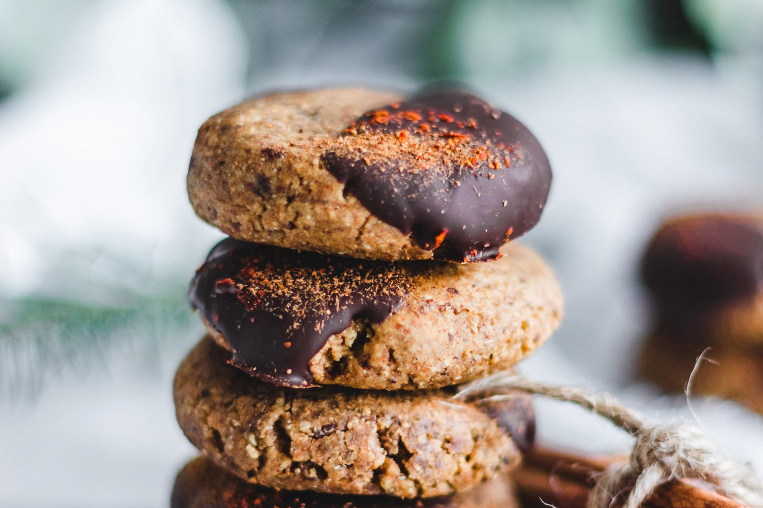 Stacked Spiced Chocolate Chestnut Cookies