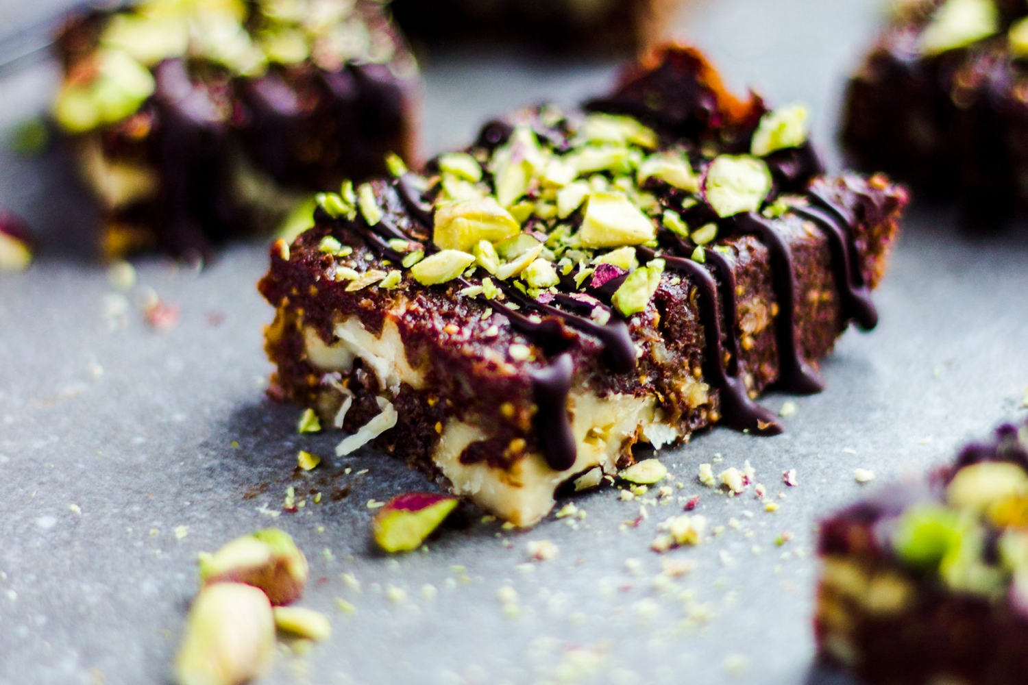 Raw Fig and Walnut Brownie Square