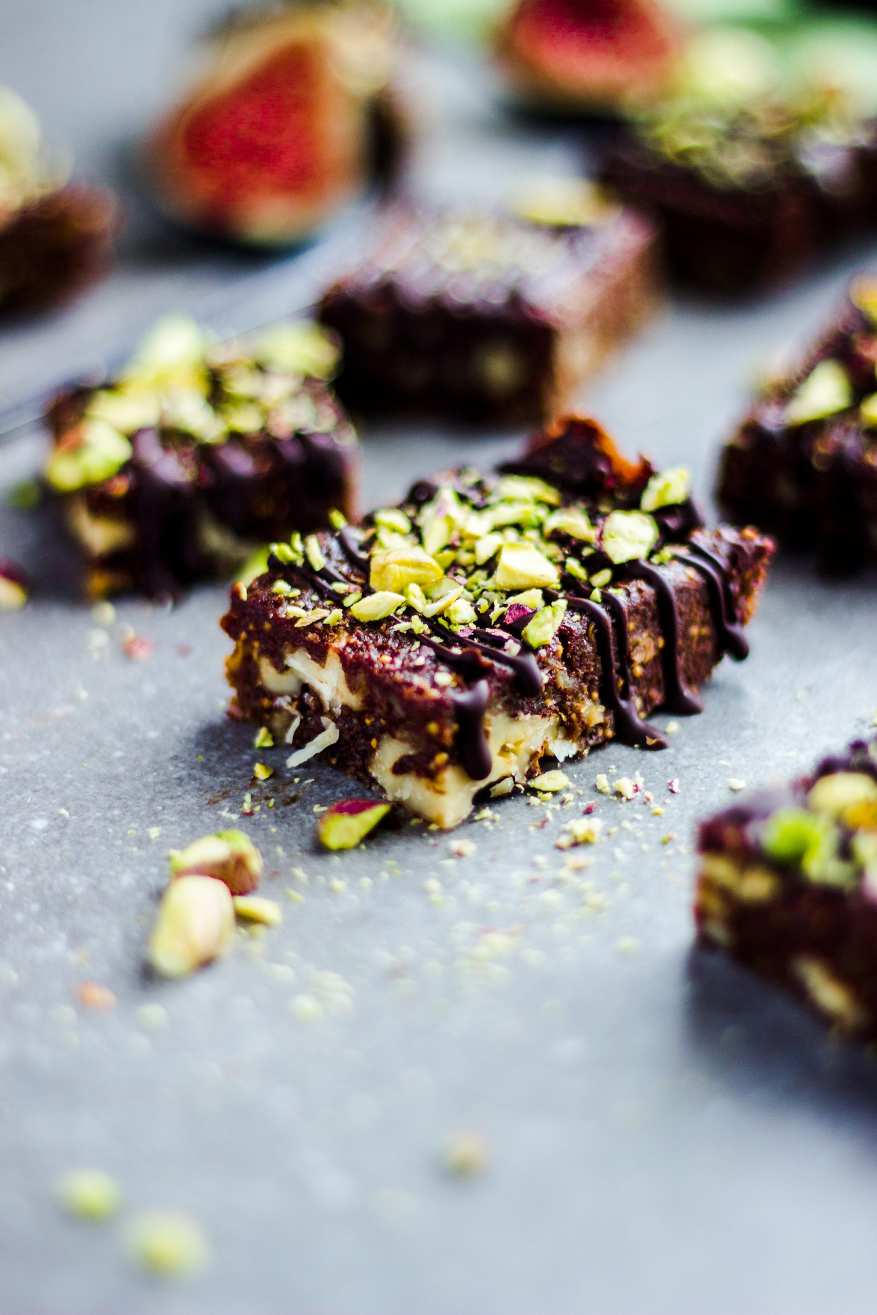 Raw Fig and Walnut Brownie Square