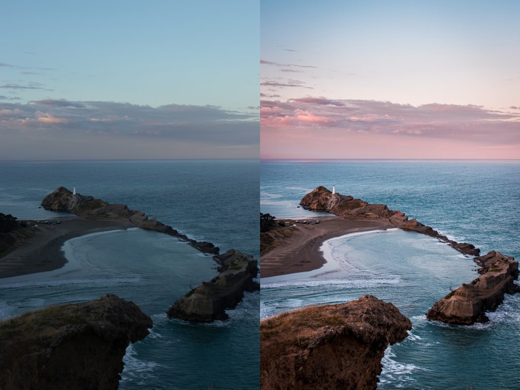 Lightroom Presets Nature Photography New Zealand Sunset at Castle Point