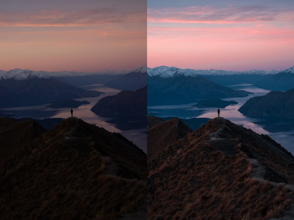 Lightroom Presets Nature Photography New Zealand Sunset at Roy's Peak