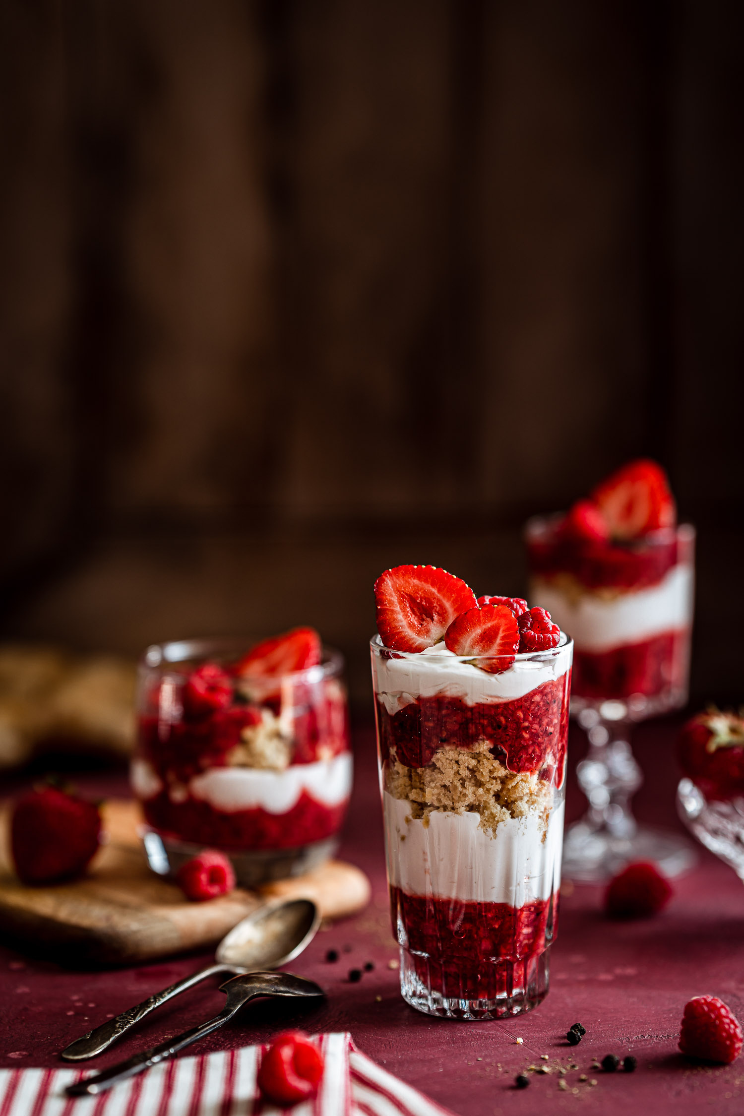 Spicy Berry Trifle in a glass