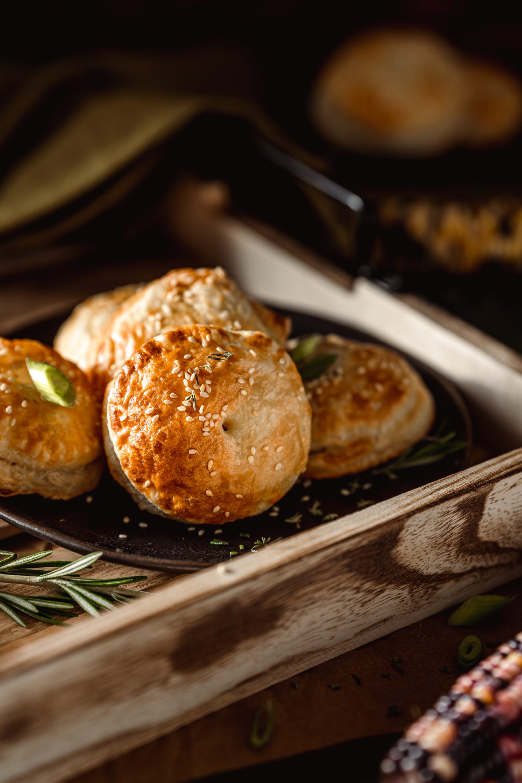 Potato Onion Hand Pies in a tray