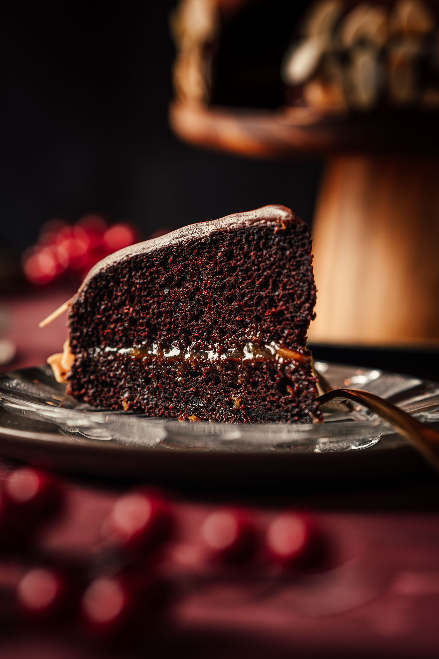 Spiced Sachertorte Cake on a plate