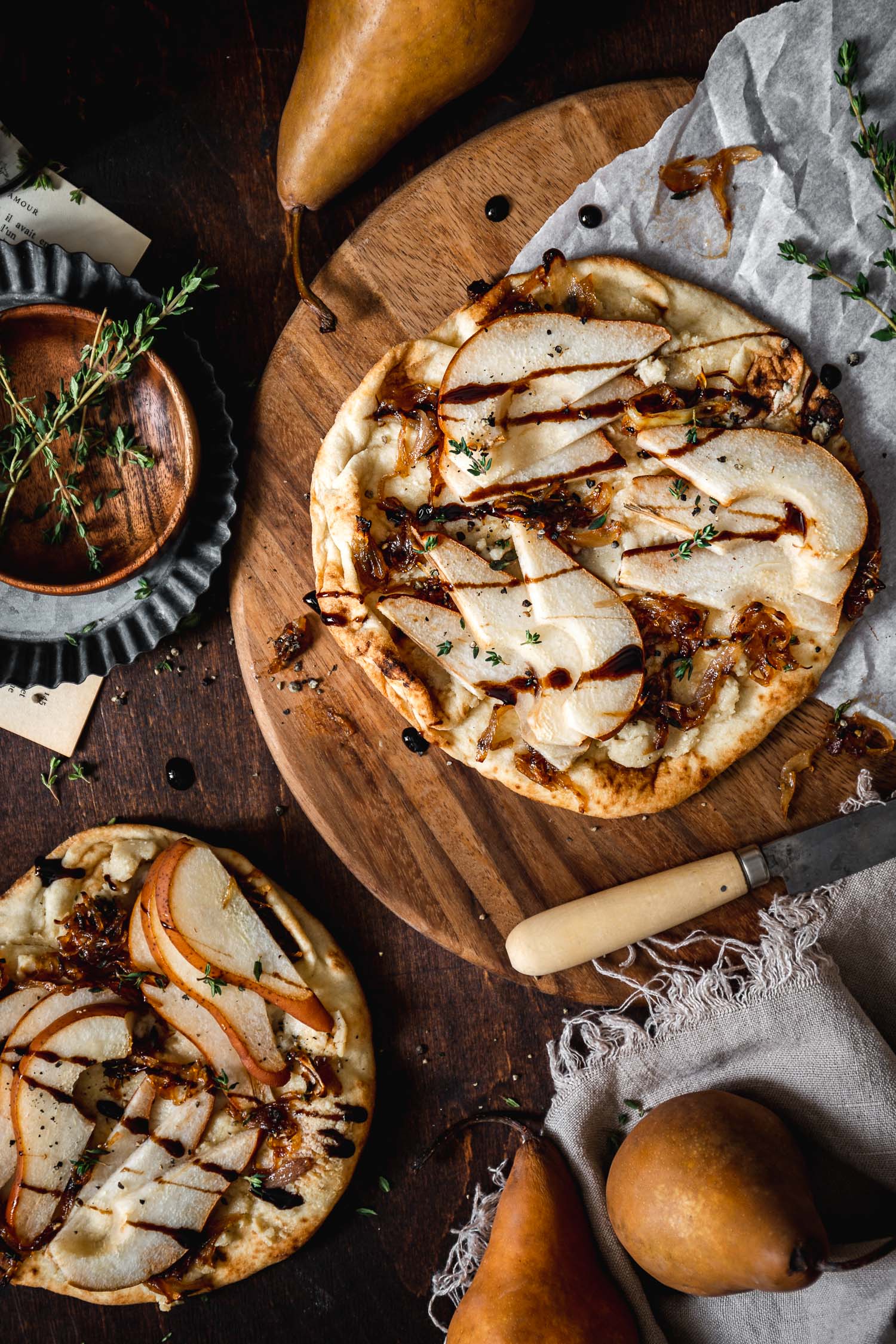 Pear and Caramelized Shallots Flatbreads