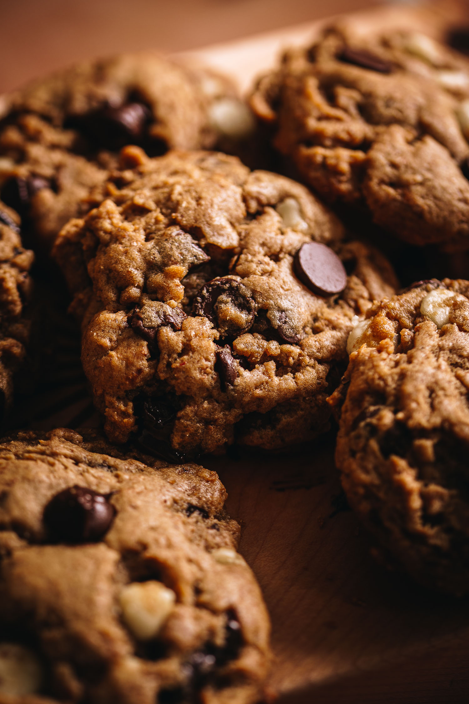 Closeup of Easy Vegan Chocolate Chip Cookies