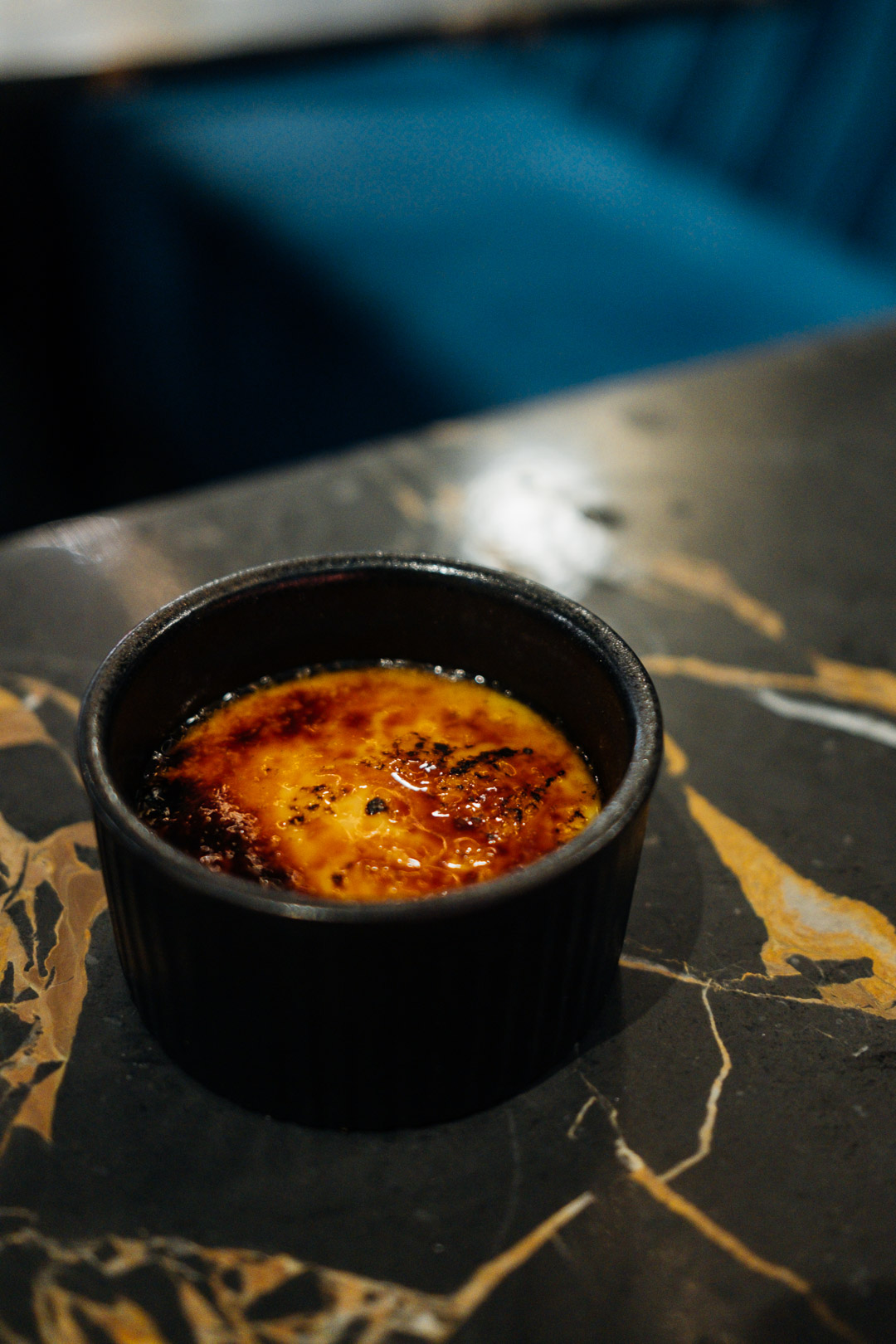 Vegan crème brûlée from vegan restaurant AO26 in Lisbon Portugal