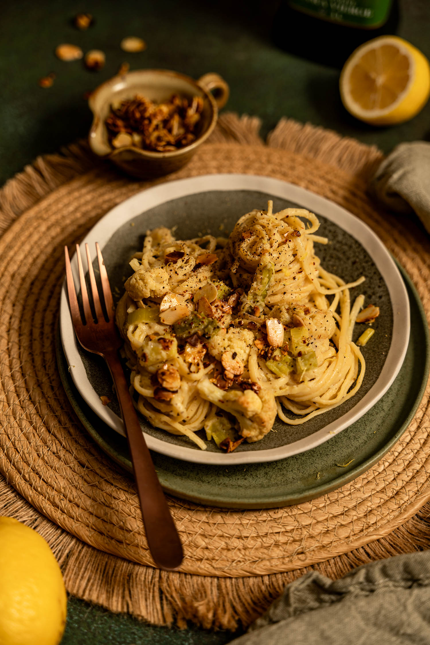 Creamy Leek and Cauliflower Linguini