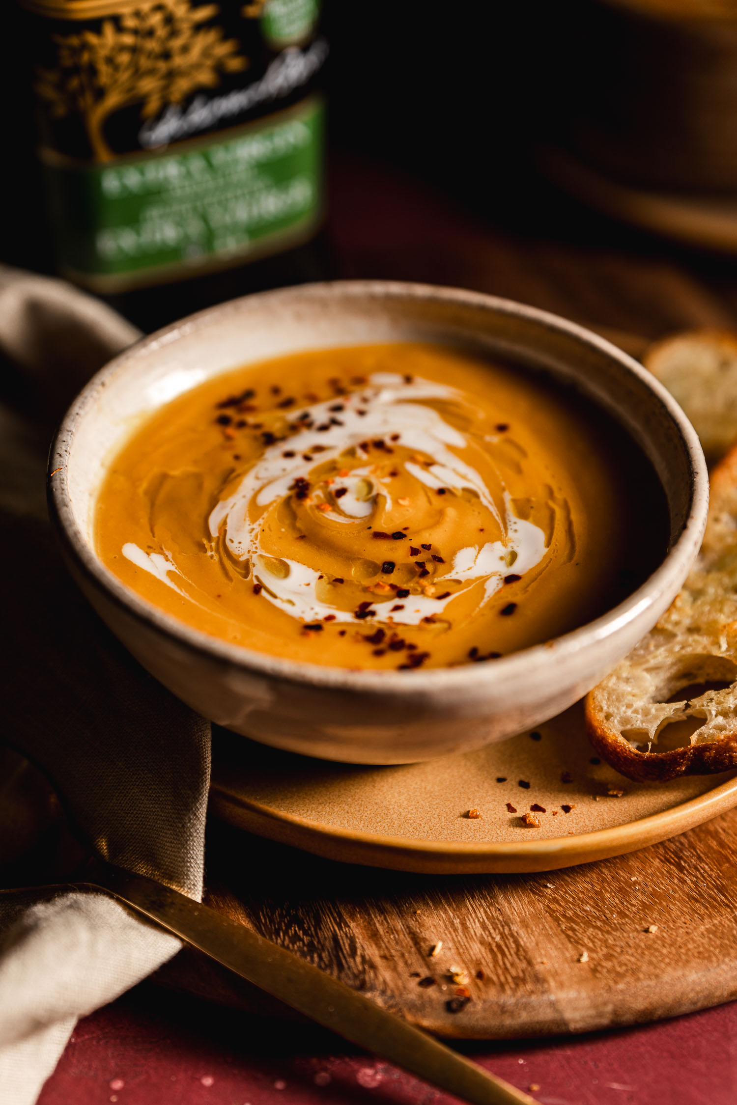 Close up of Smokey Butternut Squash Soup